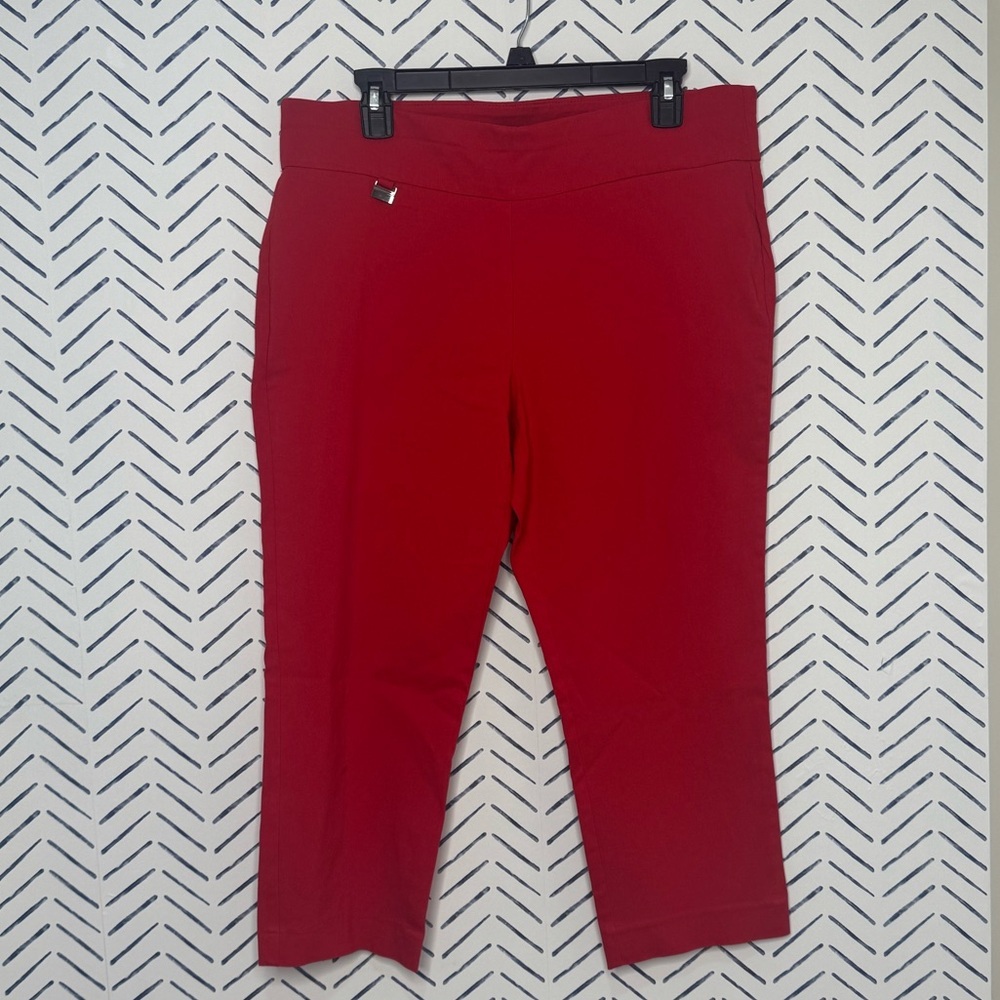 Alfani Red Crop Straight Leg Pant Trouser Size 14